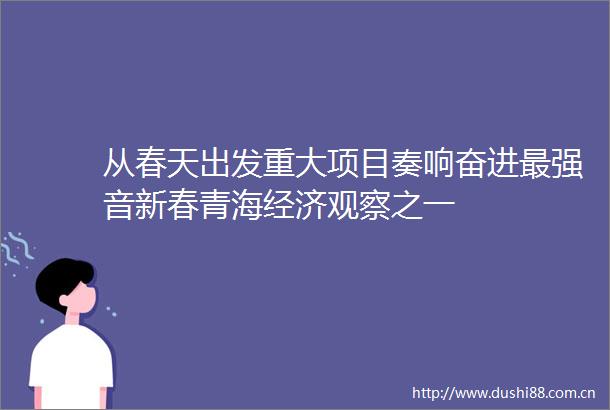 从春天出发重大项目奏响奋进最强音新春青海经济观察之一