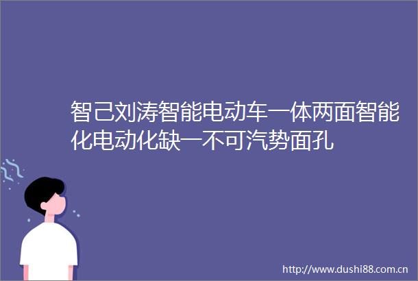 智己刘涛智能电动车一体两面智能化电动化缺一不可汽势面孔