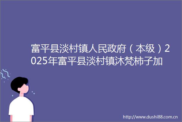 富平县淡村镇（本级）2025年富平县淡村镇沐梵柿子加工配套项目采购更正公告（第一次）
