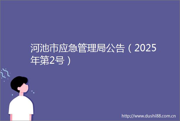 河池市应急管理局公告（2025年第2号）