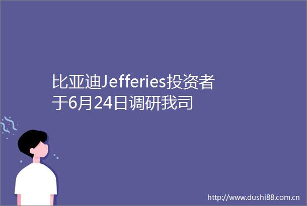 比亚迪Jefferies投资者于6月24日调研我司