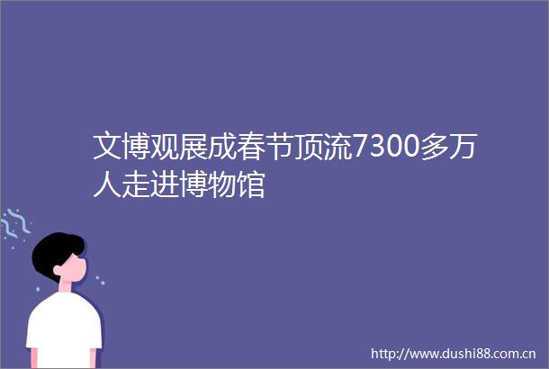 文博观展成春节顶流7300多万人走进博物馆