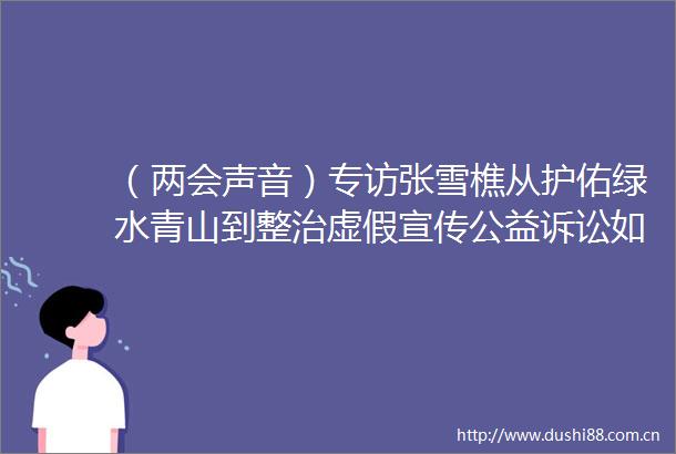 （两会声音）专访张雪樵从护佑绿水青山到整治宣传公益诉讼如何守护民众生活