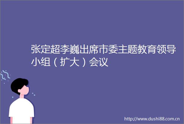 张定超李巍出席市委主题教育小组（扩大）会议