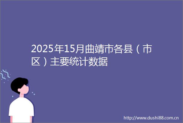 2025年15月曲靖市各县（市区）主要统计数据