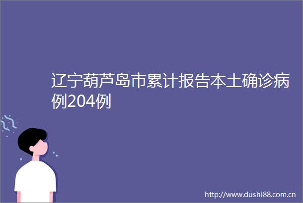 辽宁葫芦岛市累计报告本土确诊病例204例