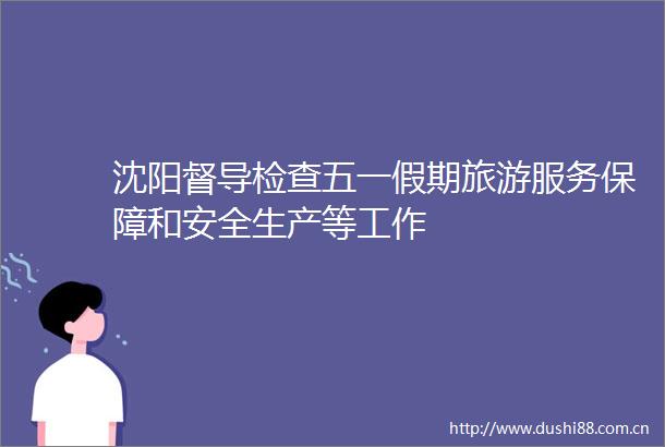 沈阳督导检查五一假期旅游服务保障和安全生产等工作