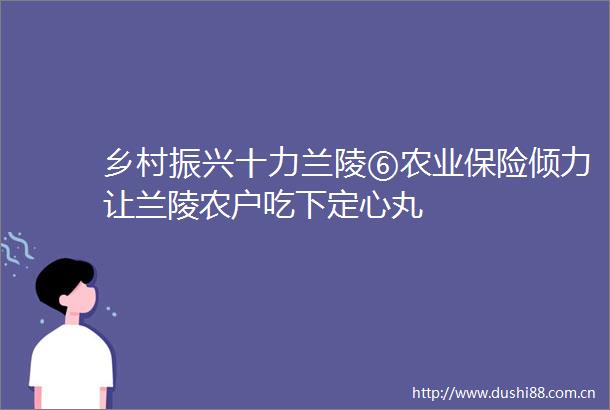 乡村振兴十力兰陵⑥农业保险倾力让兰陵农户吃下定心丸