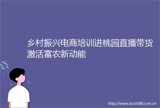 乡村振兴电商培训进桃园直播带货激活富农新动能
