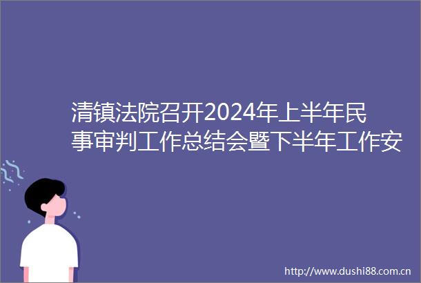 清镇召开2024年上半年审判工作总结会暨下半年工作安排会