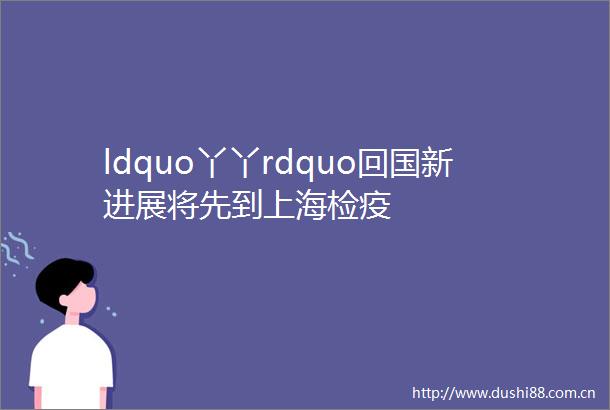 ldquo丫丫rdquo回国新进展将先到上海检疫
