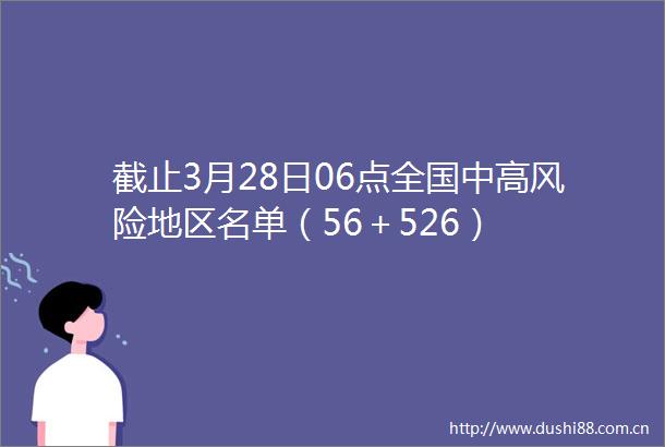 截止3月28日06点全国中高风险地区名单（56＋526）