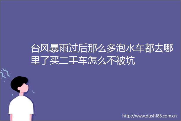 台风暴雨过后那么多泡水车都去哪里了买二手车怎么不被坑