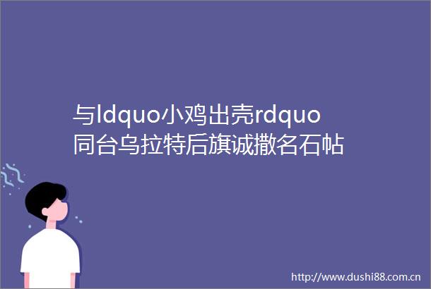 与ldquo小鸡出壳rdquo同台乌拉特后旗诚撒名石帖