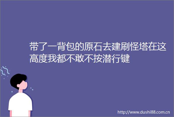 带了一背包的原石去建刷怪塔在这高度我都不敢不按潜行键