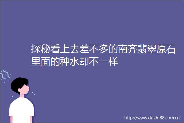 探秘看上去差不多的南齐翡翠原石里面的种水却不一样