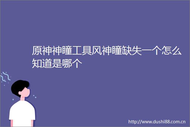 原神神瞳工具风神瞳缺失一个怎么知道是哪个
