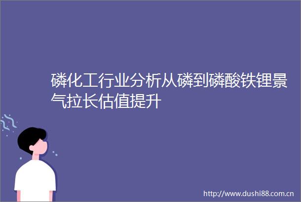 磷化工行业分析从磷到磷酸铁锂景气拉长估值提升