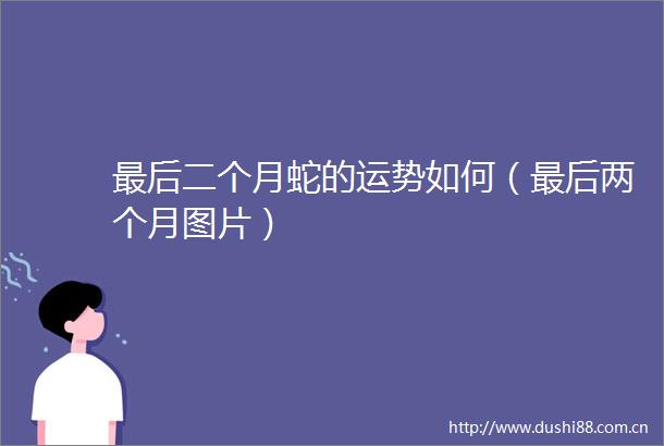 最后二个月蛇的运势如何（最后两个月图片）