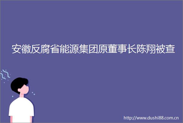 安徽省能源集团原董事长陈翔被查