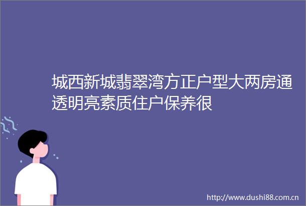 城西新城翡翠湾方正户型大两房通透明亮素质住户保养很