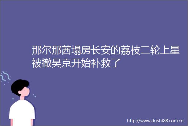 那尔那茜塌房长安的荔枝二轮上星被撤吴京开始补救了