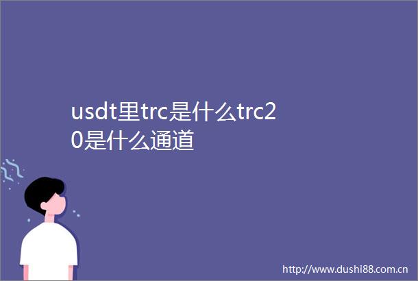 usdt里trc是什么trc20是什么通道