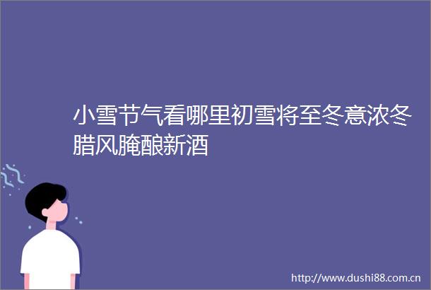 小雪节气看哪里初雪将至冬意浓冬腊风腌酿新酒