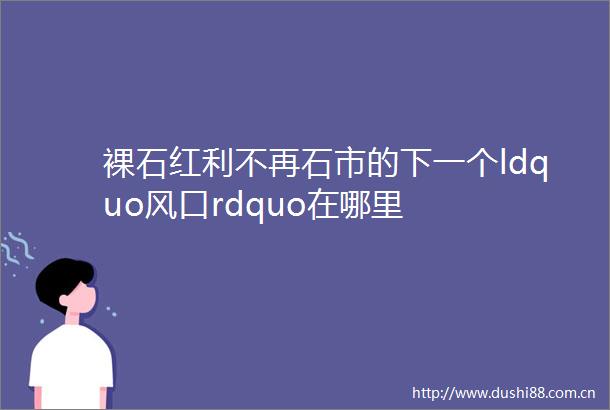 裸石红利不再石市的下一个ldquo风口rdquo在哪里
