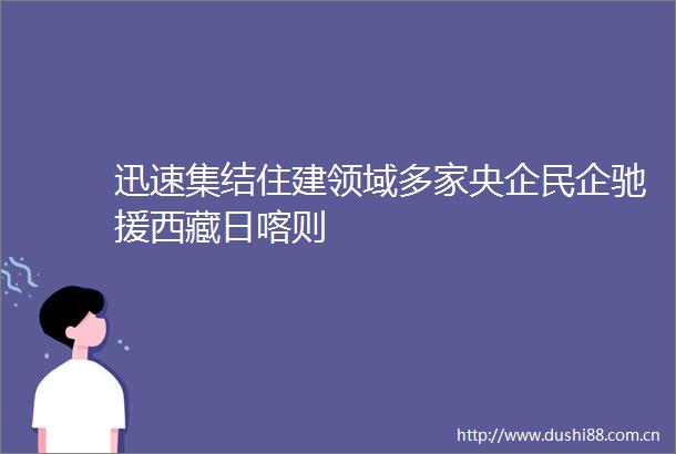 迅速集结住建领域多家央企民企驰援西藏日喀则
