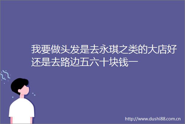 我要做头发是去永琪之类的大店好还是去路边五六十块钱一