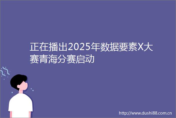 正在播出2025年数据要素X大赛青海分赛启动