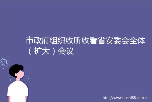 市组织收听收看省安委会全体（扩大）会议