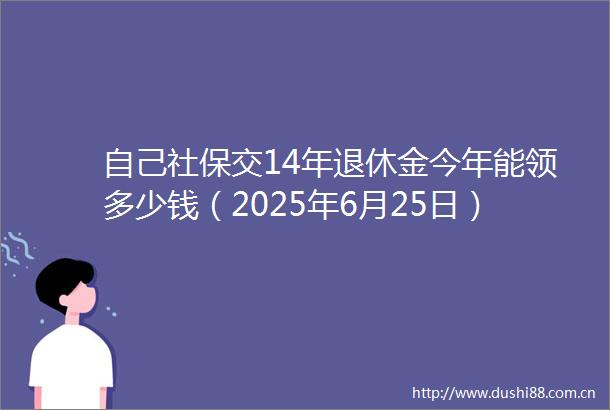 自己社保交14年退休金今年能领多少钱（2025年6月25日）