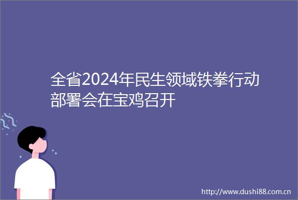 全省2024年民生领域铁拳行动部署会在宝鸡召开