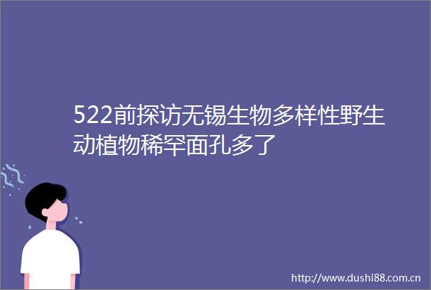 522前探访无锡生物多样性野生动植物稀罕面孔多了