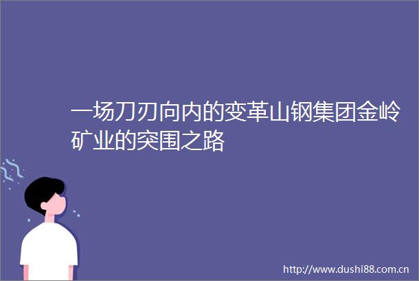 一场刀刃向内的变革山钢集团金岭矿业的突围之路