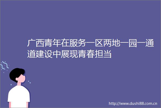 广西青年在服务一区两地一园一通道建设中展现青春担当