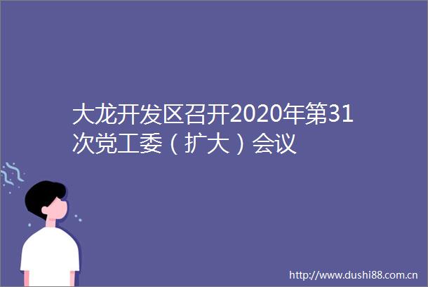 大龙开发区召开2020年第31次党工委（扩大）会议