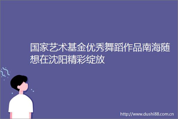 艺术基金优秀舞蹈作品南海随想在沈阳精彩绽放