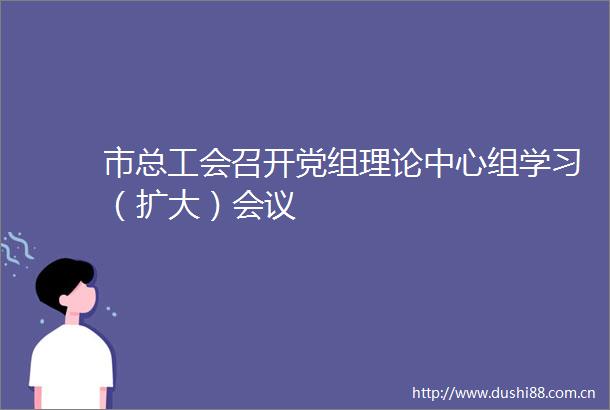 市总工会召开党组理论中心组学习（扩大）会议