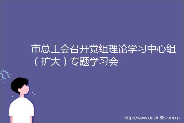 市总工会召开党组理论学习中心组（扩大）专题学习会