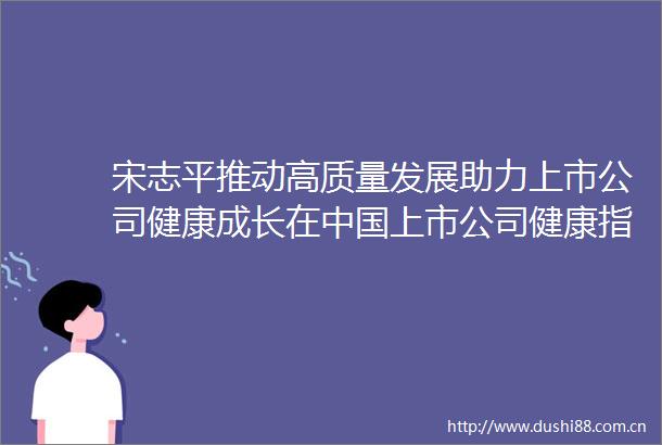 宋志平推动高质量发展助力上市公司健康成长在上市公司健康指数报告及平台运行发布会上发表演讲