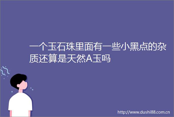 一个玉石珠里面有一些小黑点的杂质还算是天然A玉吗
