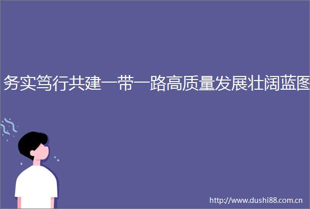 务实笃行共建一带一路高质量发展壮阔蓝图