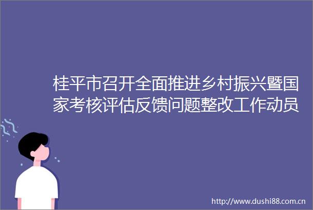 桂平市召开全面推进乡村振兴暨考核评估反馈问题整改工作动员部署会议