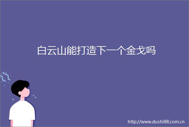 白云山能打造下一个金戈吗