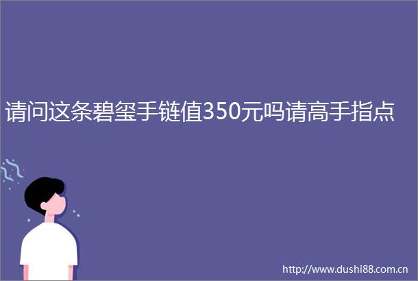 请问这条碧玺手链值350元吗请高手指点