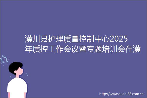 潢川县护理质量控制中心2025年质控工作会议暨专题培训会在潢川县医院顺利召开