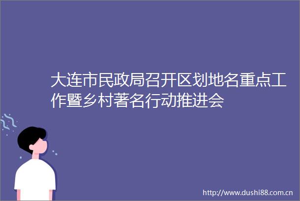大连市民召开区划地名重点工作暨乡村著名行动推进会